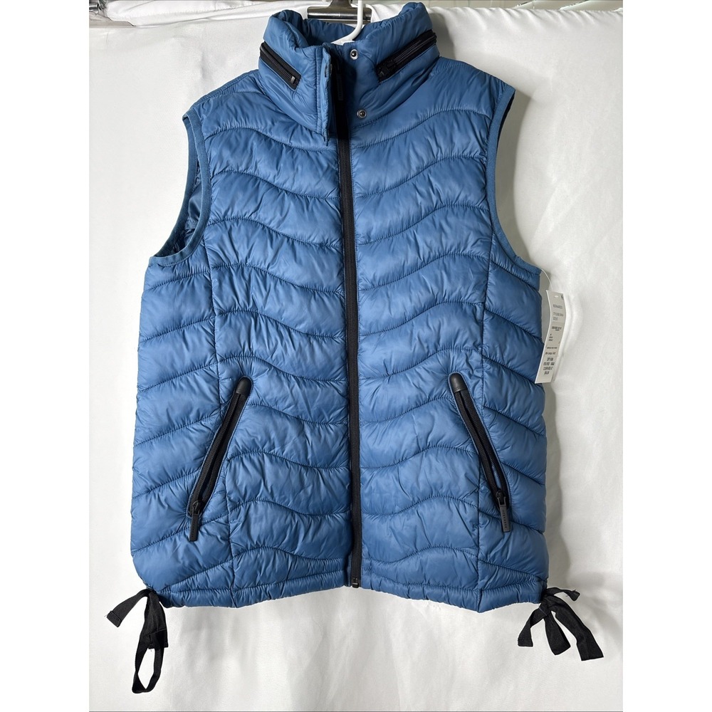 BERNARDO Women's XS Puffer Vest Blue Eco Plume Outdoors NEW‎